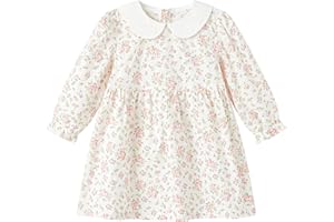 pureborn Baby Toddler Girl Dress Short and Long Sleeve Cotton Playwear Dresses 0-6T