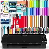 Silhouette Black Cameo 4 Starter Bundle with 38 Oracal Vinyl Sheets, T-Shirt Vinyl, Transfer Paper, Class, Guides and 24 Sket