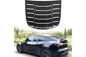 KETAI Rear Window Louver Compatiable with 2020-2024 Tesla Model Y Classic Style Rear Windshield Sun Shade Vent Cover ABS Plastic (Matte Black)