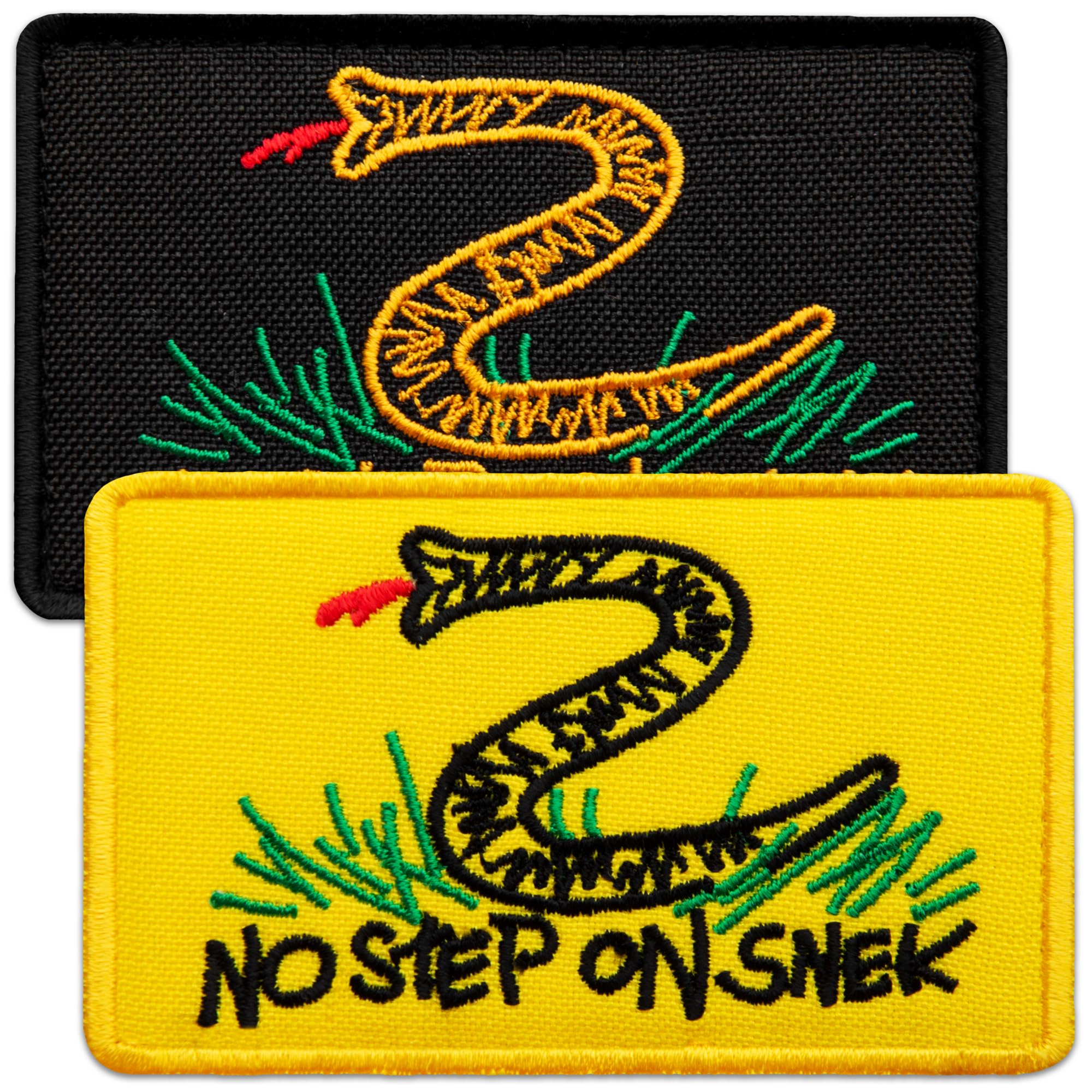 Photo 1 of Bluyellow 2Pcs Black and Yellow No Step On Snek Pach with Hook and Loop, Embroidered Gadsden Flag Patch, Funny Patches for Tactical Backpack, Bulletproof Vest, Dog Vest, American Patch, Sew on Opt