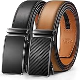 Zitahli Mens belt 2 Pack - Men Leather Belt Design for Work Business and Casual Golf Jeans-Men's Accessories Gifts for Men