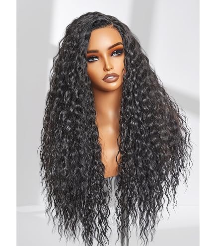 Synthetic Wavy Lace Front Wig, Glueless Install, Bohemian Style Bohemian Knotless Wig  main image 2