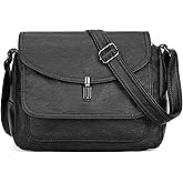 SENDEFN Crossbody Bags for Women, Soft Leather Crossbody Handbags Purses with Zipper Closure