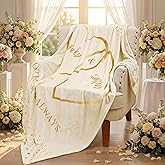 Ganeen Couples Blanket Wedding Gifts for Couples Hubby Wifey Intimacy Throw Blanket Newlywed Wedding Engagement Marriage Gift for Room Decor 60 x 50(Romantic,Beige)