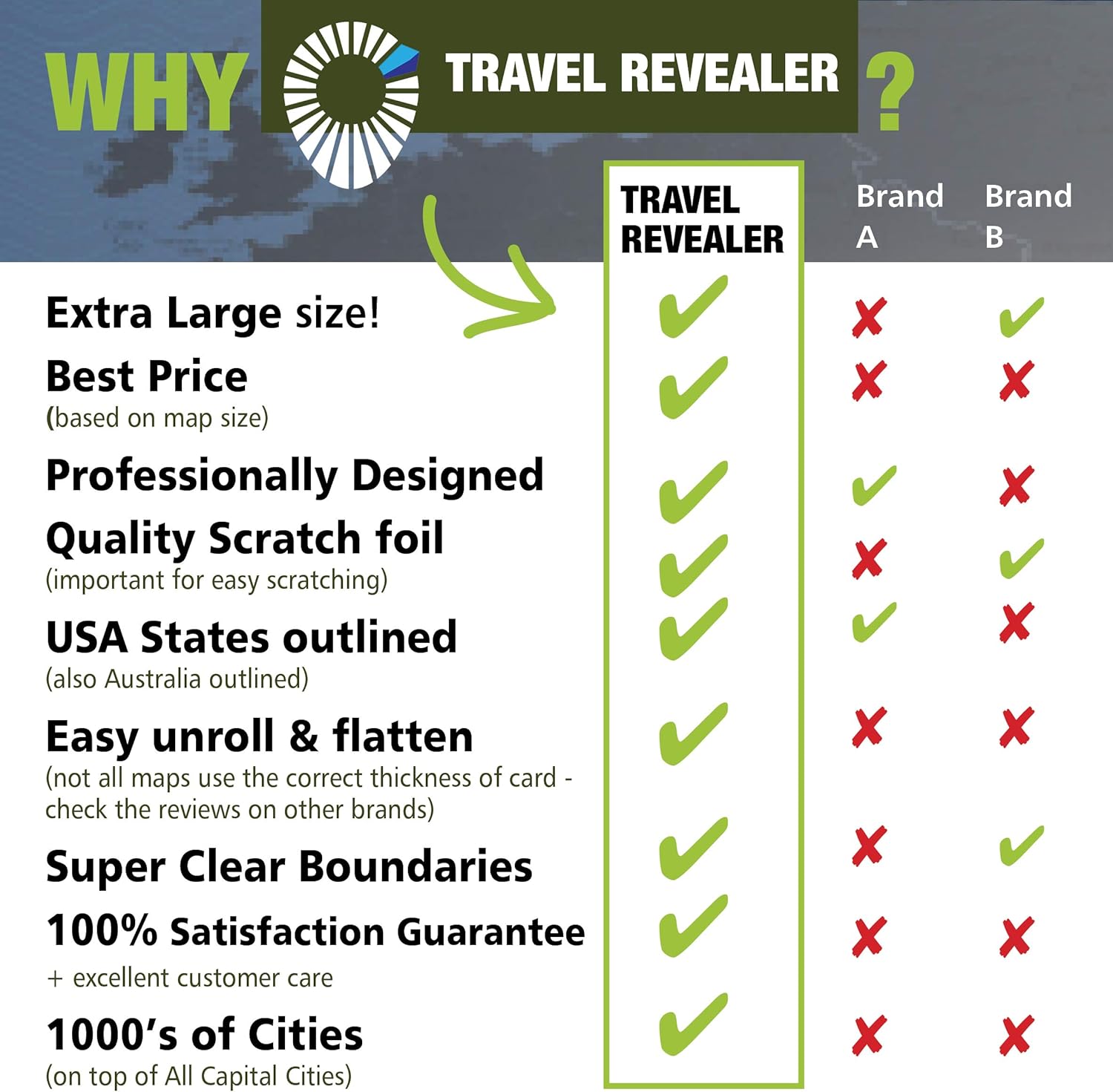 Amazon Com Xl Scratch Off Map Of The World Flags Usa States