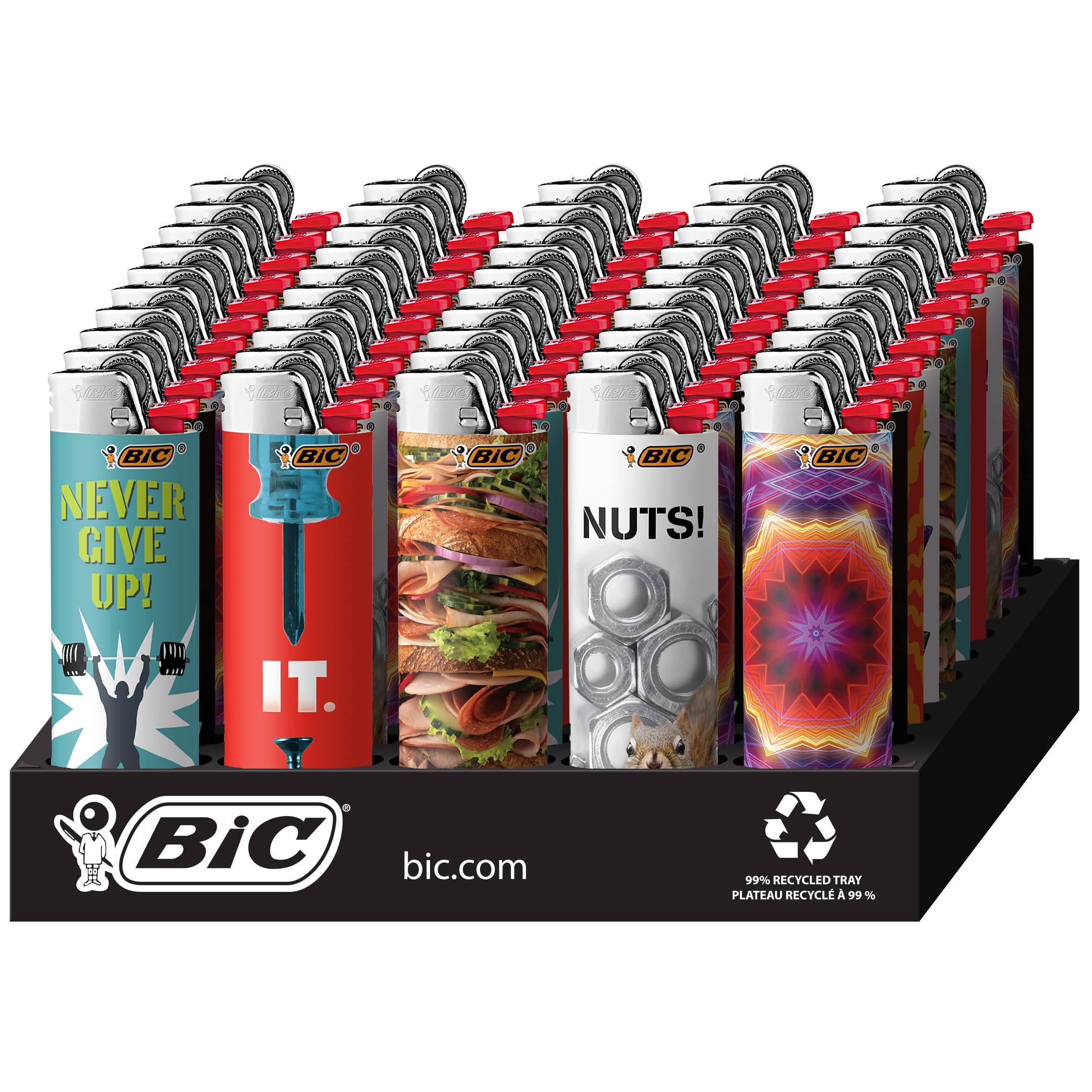 BIC Pocket Lighter, Special Edition Favorites Collection, Assorted Unique  Lighter Designs, 50 Count Tray of Lighters in Kenya | Whizz Lighters