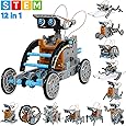 Sillbird STEM 12-in-1 Education Solar Robot Toys -190 Pieces DIY Building Science Experiment Kit for Kids Aged 8-10 and Older,Solar Powered by The Sun