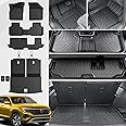 JOULARISE Floor Mats Cargo Mat Set for 2018-2024 2025 Volkswagen VW Atlas 7 Seats Car Mat Accessories(Not Fit Cross Sport), All Weather TPE Cargo Liner Trunk Mat SE SEL(Floor Mats+2-in-1 Cargo Mat)