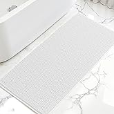 SUBRTEX Bathroom Rugs, 24" x 60" Chenille Bath Rug Soft Short Plush Bath Mat Soft Shower Mat Water Absorbent Shower Mat Quick Dry Machine Washable, White