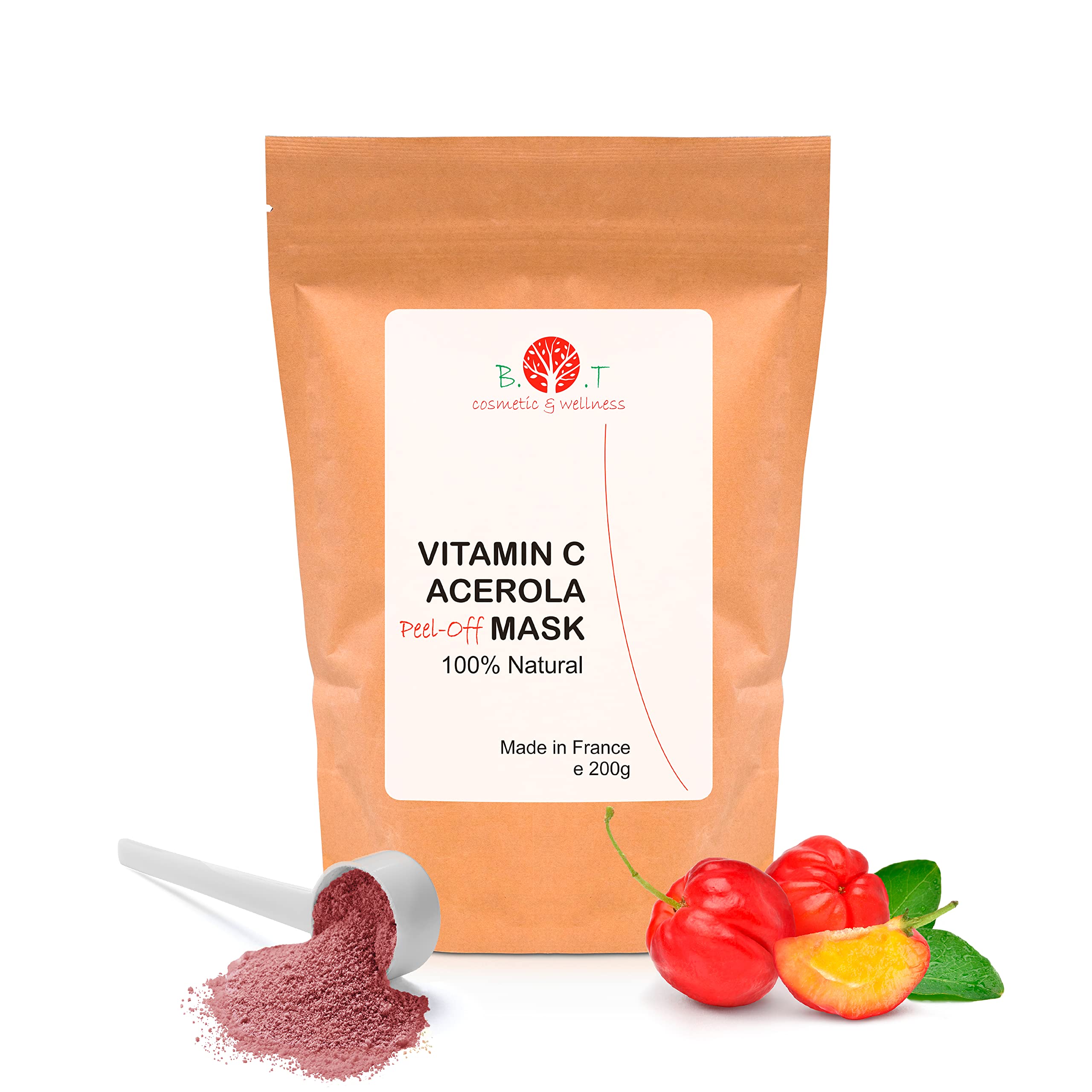 Peel Off Acerola & Vitamin C Face Mask for Moisturizing Anti-Ageing, Anti-Spot & Anti-Wrinkle Treatment. Redness and Blemish Brightening Regenerative Mask - 200 g