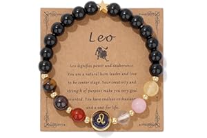 GolbalJew Zodiac Bracelets for Women 12 Constellations Healing Crystal Stone Beads Bracelet Birthday Zodiac Gifts Horoscope Spiritual Bracelet