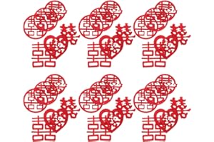 QUMIIRITY Chinese Wedding Party Confetti 120Pcs Mini Double Happiness Stickers for Table Centerpiece and