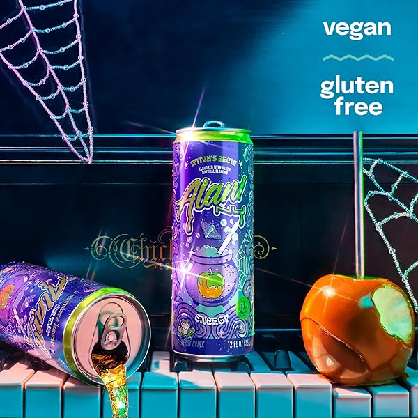 ALANI NU WITCH’S BREW SUGAR FREE, LOW CALORIE ENERGY DRINKS, 200MG CAFFEINE, ANTIOXIDANTS, BIOTIN B VITAMINS, ZERO SUGAR, 15 CALORIES OR LESS, 12 FL OZ CANS (12 PACK)