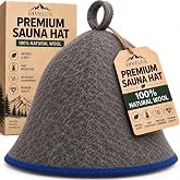 Premium Sauna Hat &ndash; 100% Natural Wool, Handmade Sauna Headwear for Men and Women &ndash; Eco-Friendly, Breathable
