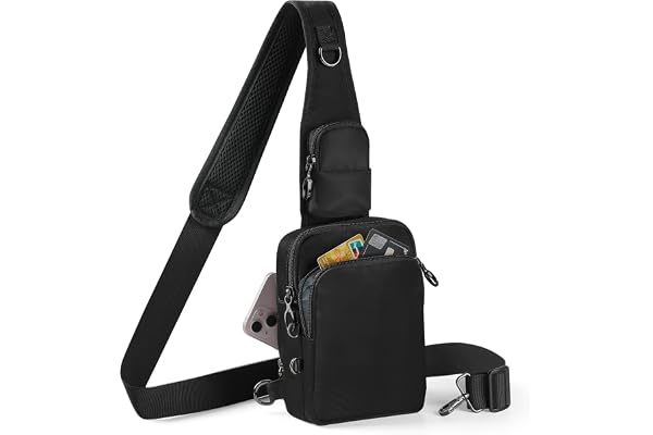 Tibroni Crossbody Bag Anti Theft Sling Bag for Women Men RFID Blocking, Small Shoulder Chest Bags with Zipper Lock