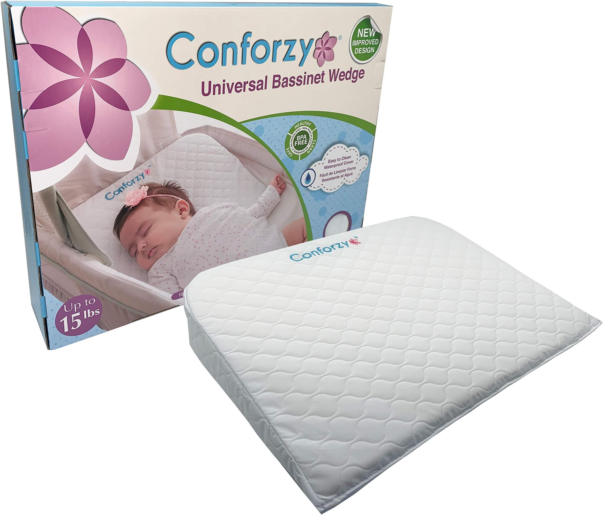 Conforzy Universal Bassinet Wedge, Newborn Baby Reflux Reducer and Nasal Congestion Reducer (Rectangular) Patent No. 201730218993.4