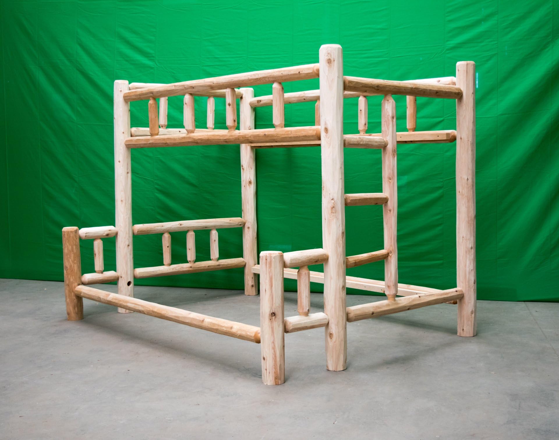 Midwest Log FurniturePremium Log Bunkbed - Twin Over Full Natural