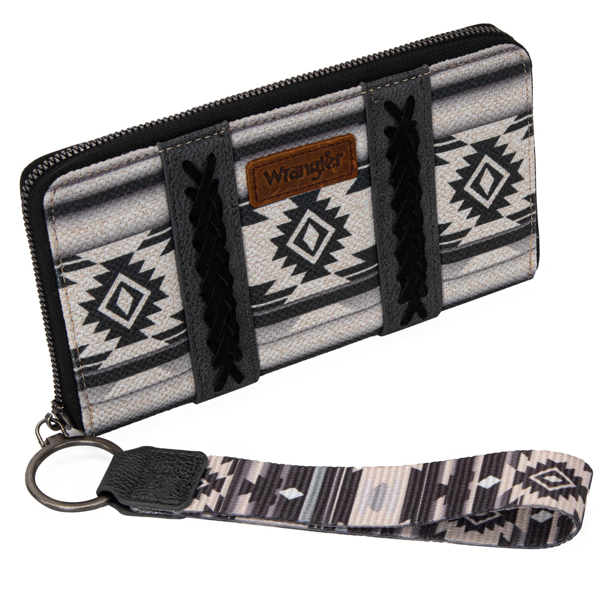 Montana West × Wrangler Wristlet Western Wallet Boho Aztec Credit Card Holder Gifts for Women Ladies Female WG2203A-W006BK Image