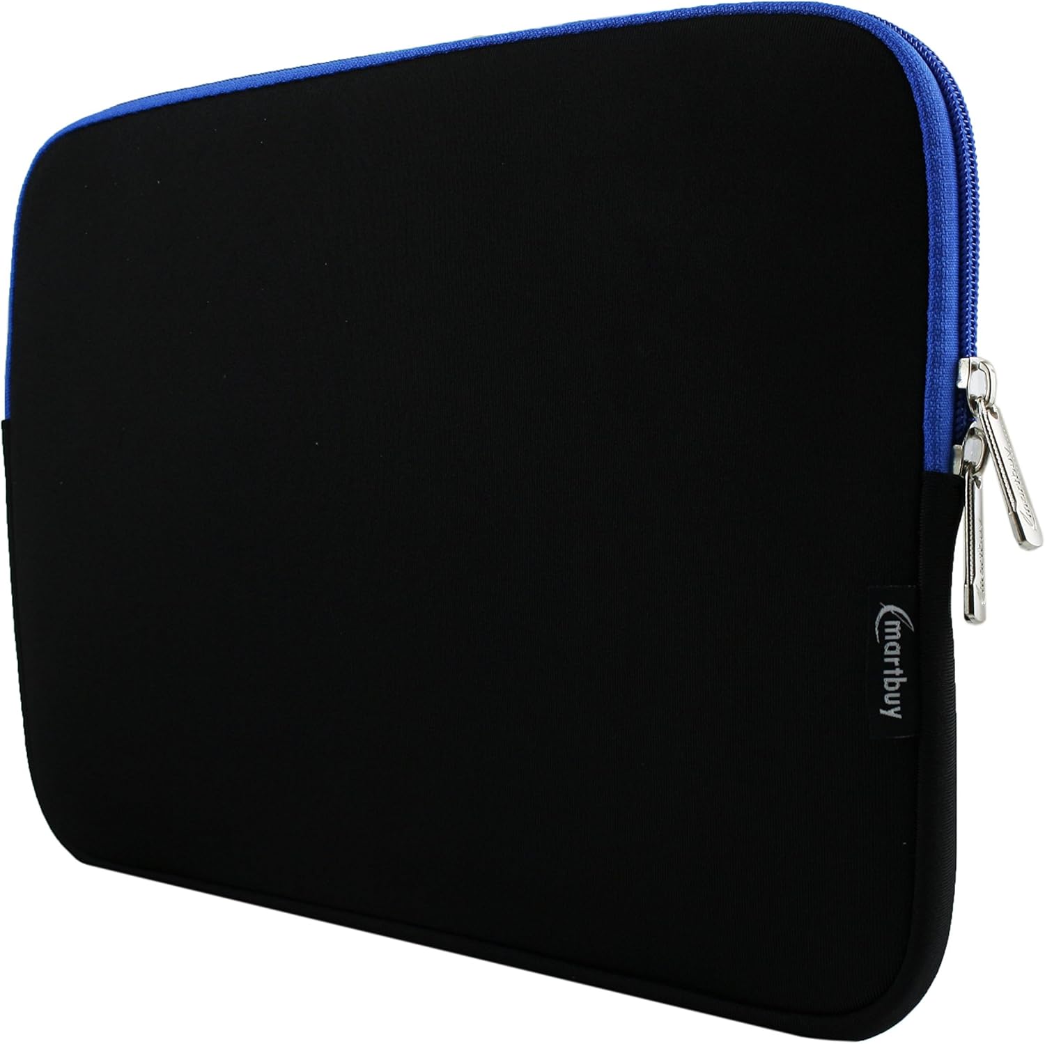 Emartbuy Midnight Black/Blue Water Resistant Neoprene Soft Zip Case Cover Sleeve With Blue Interior and Zipper 10-11 Inch Compatible With Selected Devices Listed Below