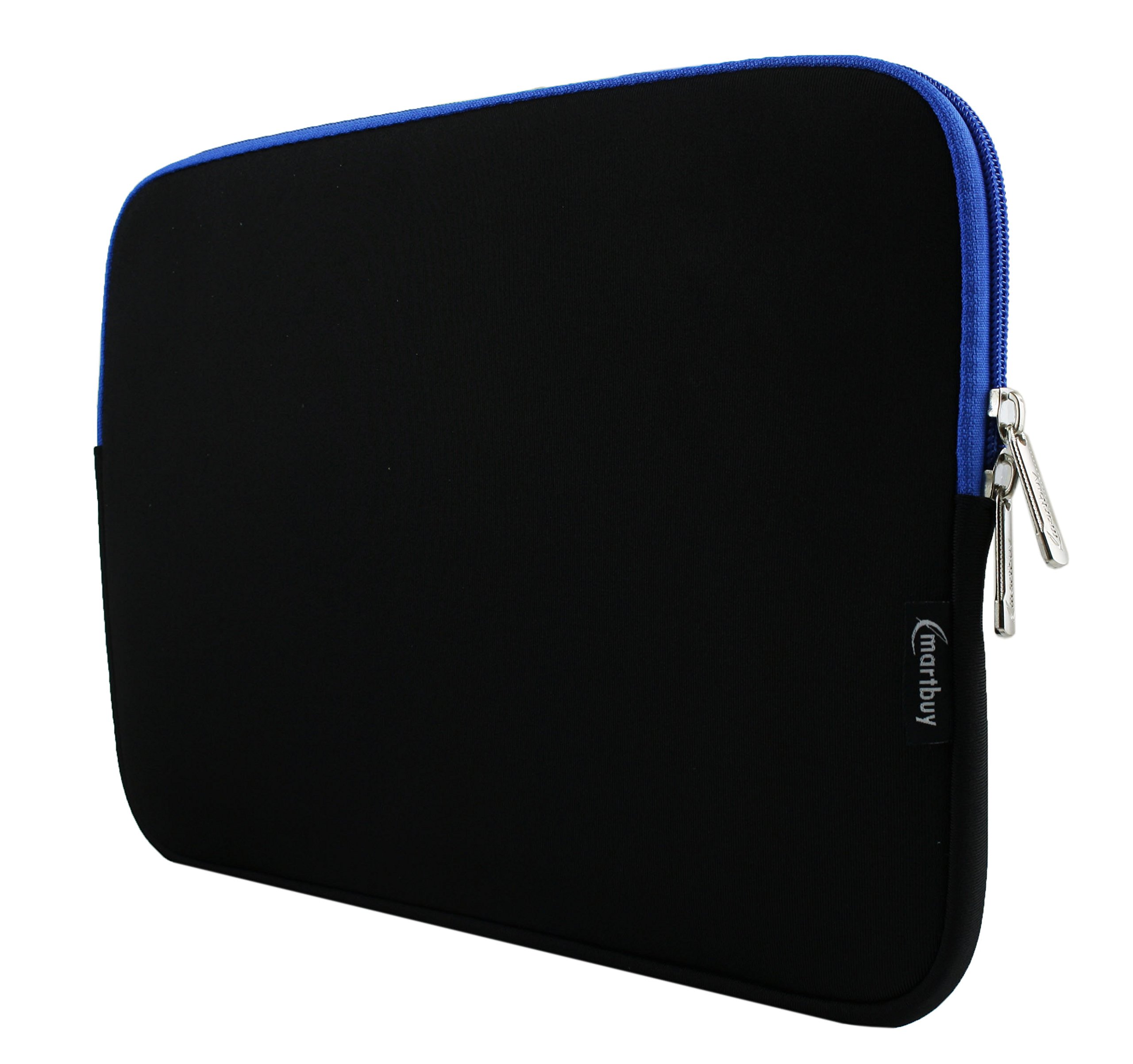 Emartbuy Black/Blue 11.6-12.7 Inch Water Resistant Neoprene Soft Zip Case Cover Sleeve With Blue Interior & Zip Compatible with Laptops Listed Below