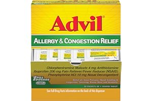 Advil Allergy and Congestion Relief Tablets, Pain Reliever, Fever Reducer and Allergy Relief with Ibuprofen, Phenylephrine HCl and Chlorpheniramine Maleate 4 mg - 50 Coated Tablets