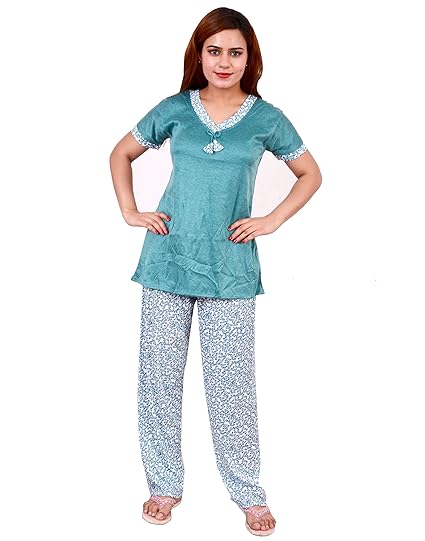 Hosiery Nightsuit Sets - Green