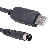 Mendouconert for PLC Micrologix Cable,USB Interface Compatible PLC Micrologix 1000 1200 1400 Series with -1761-CBL-PM02 Cable 8 Pin Round Aapater