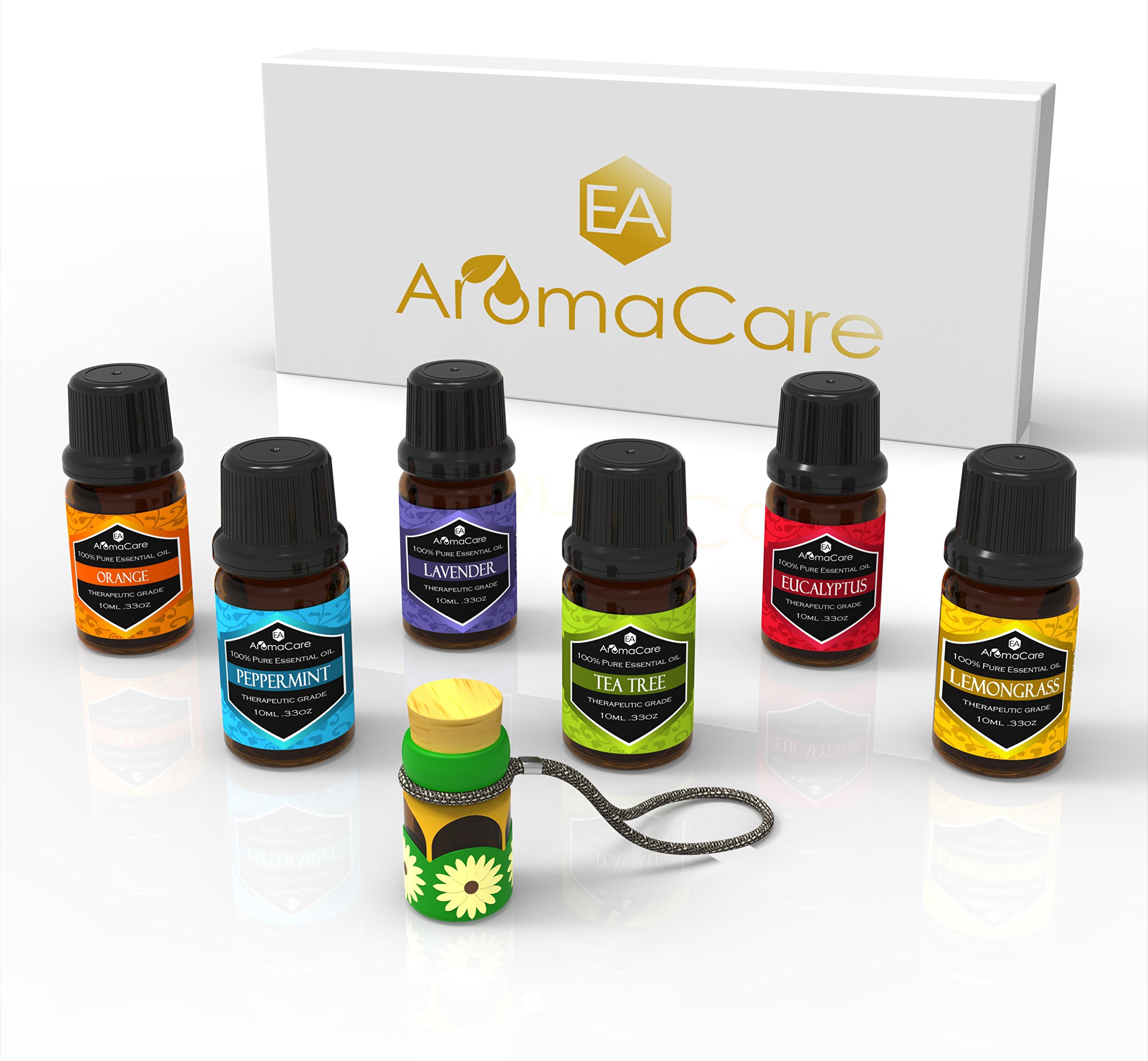 *BOXING DAY SPECIAL* 50% OFF | Aromatherapy Essential Oils Gift | EXCLUSIVE WHITE BOX (Lavender, Peppermint, Lemongrass, TeaTree, Eucalyptus, Bergamot) Free Pendant