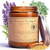 Lavender Eucalyptus Scented Candles, 7oz Non Toxic Aromatherapy Candle Gift | Soy Wax Candle for Home Scented, Stress Relief, Calming Candle for Relaxation, Birthday Gifts for Women &amp; Men