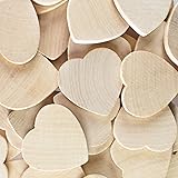 Round Heart Shaped Unfinished 1.3" Wood Cutout Circles Chips for Board Game Pieces, Arts & Crafts Projects, Ornaments (50 Pieces) by Super Z Outlet&reg;