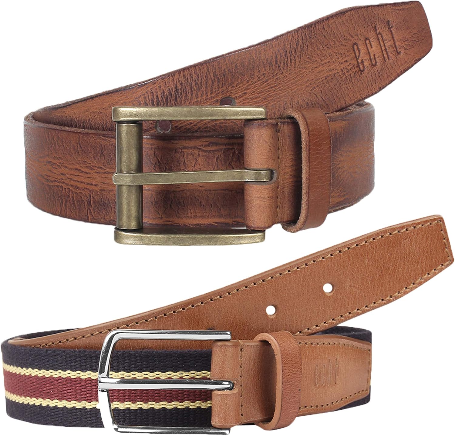 Buy Genuine Leather & Canvas Multi Color Belt at Amazon.in