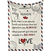 InnoBeta Nana Gifts, Grandma Gifts for Nana, Flannel Throw Blankets on Mother's Day, Christmas, Birthday, 50" x 65", Letter