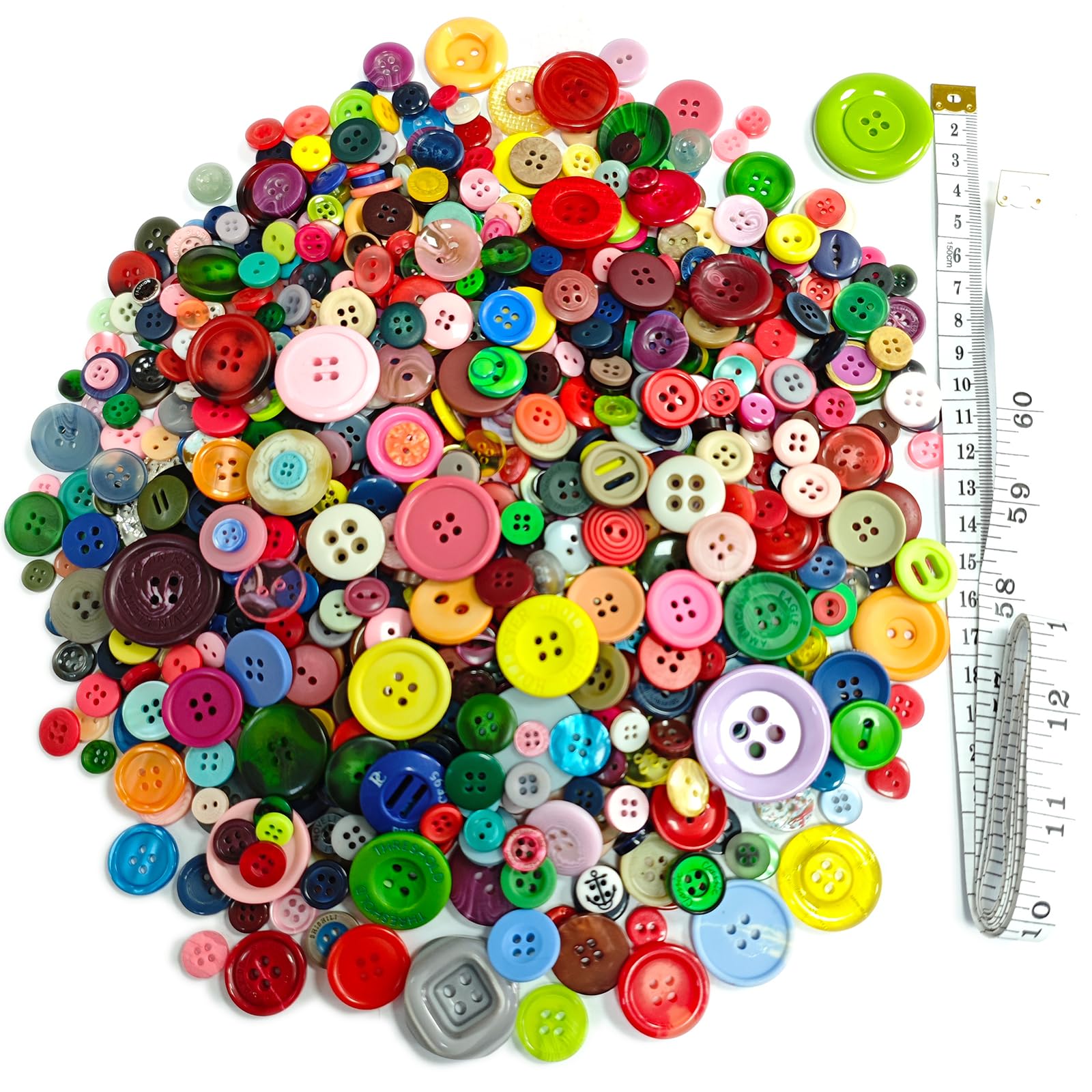 Kovolala 500-700Pcs Mixed Style Resin Buttons, Multiple Shapes, Mixed Colors Hand Sewing Craft, DIY Crafts, Kids Handmade Button Painting, DIY Handmade Decoration