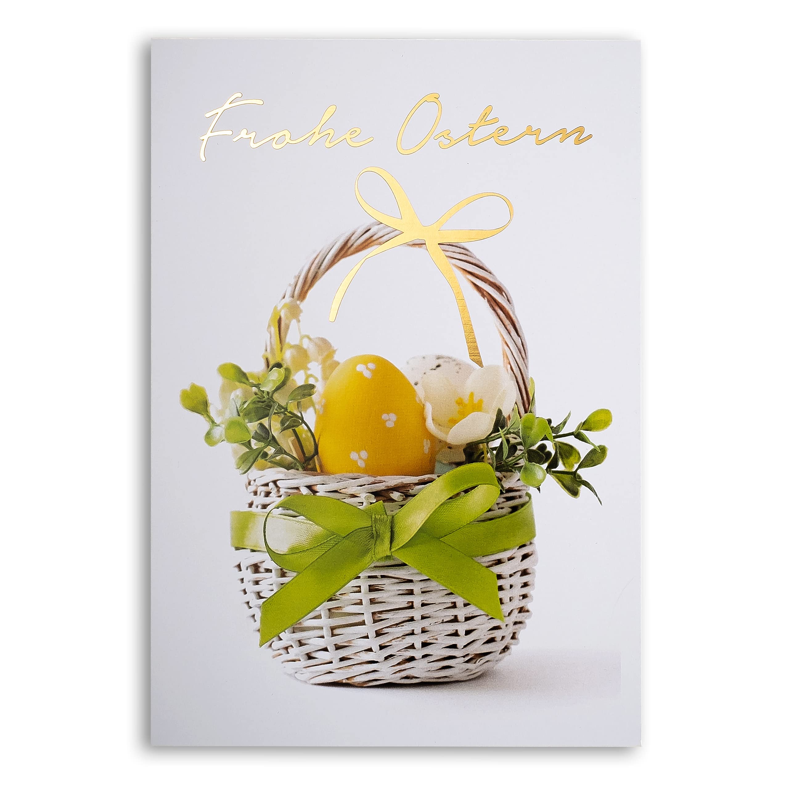 ART NUVO - Exclusive Easter Cards No. 8 - Set of 10 Cards 120 x 170 mm with Gold-Plated Lettering and White envelopes.