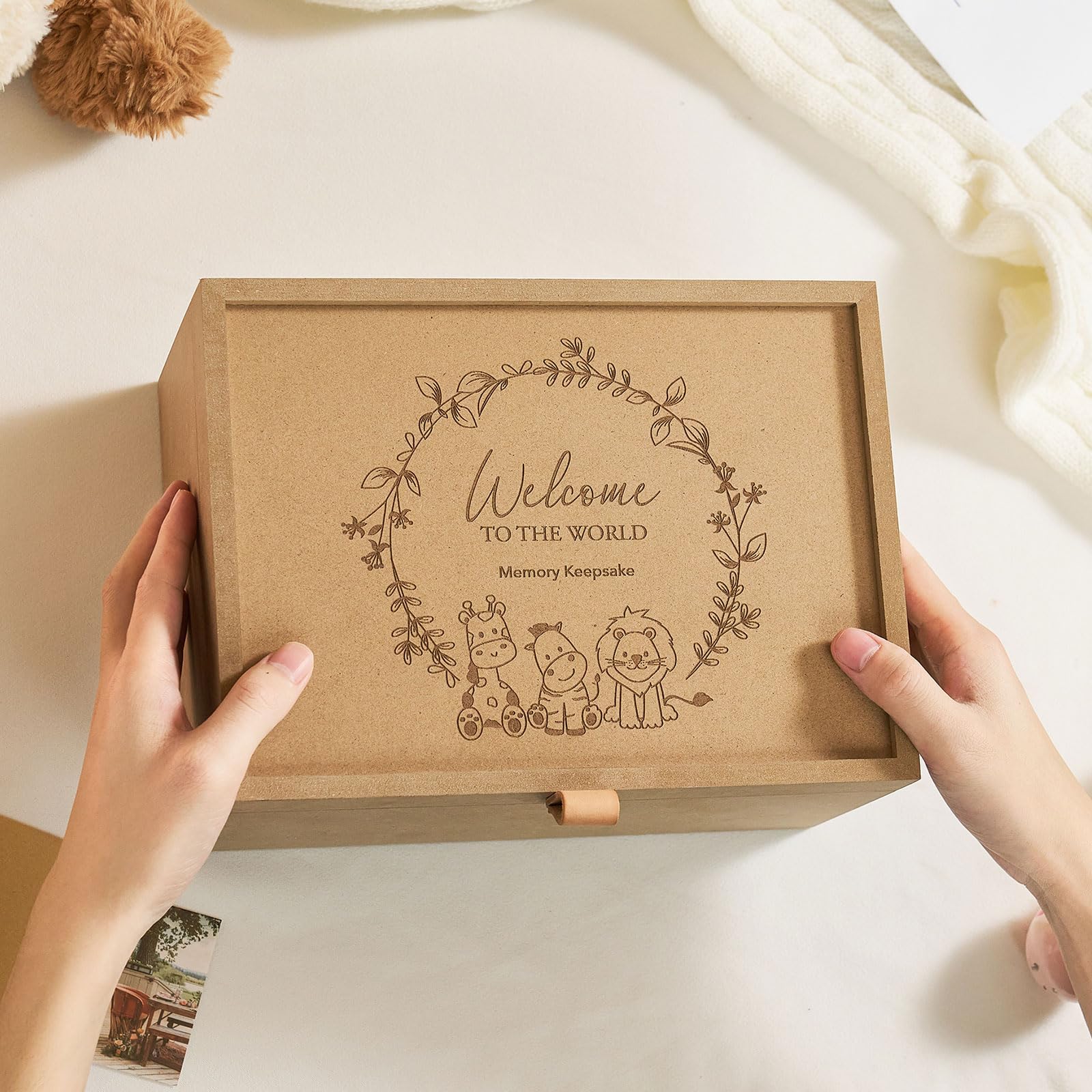 AW BRIDAL New Mom Gifts New Parents Gifts Baby Keepsake Box Memory Box for Keepsakes Newborn Infant Shower Gift for Girls Boys Baby Tooth Pregnancy Keepsake Box