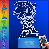 Get Trend Sonic The Hedgehog LED Acrylic Night Light, 16 Color Modes, USB or Battery Powered with Remote Control, Gamer Bedroom Decor, Gifts for Boys (Multi Sonic)