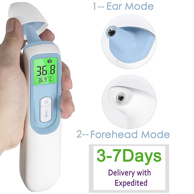 Ear Thermometer Ear and Forehead Function with Fever