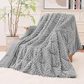 Fleece Sherpa Weighted Blanket for Adults, Ultra Soft Fuzzy, 60"x80" 15lbs | Soothing Weighted Comfort for Calming, 3D Imitation Turtle Shell Luxury Heavy Throw, Reliable 7-Layer Design for Even Weight