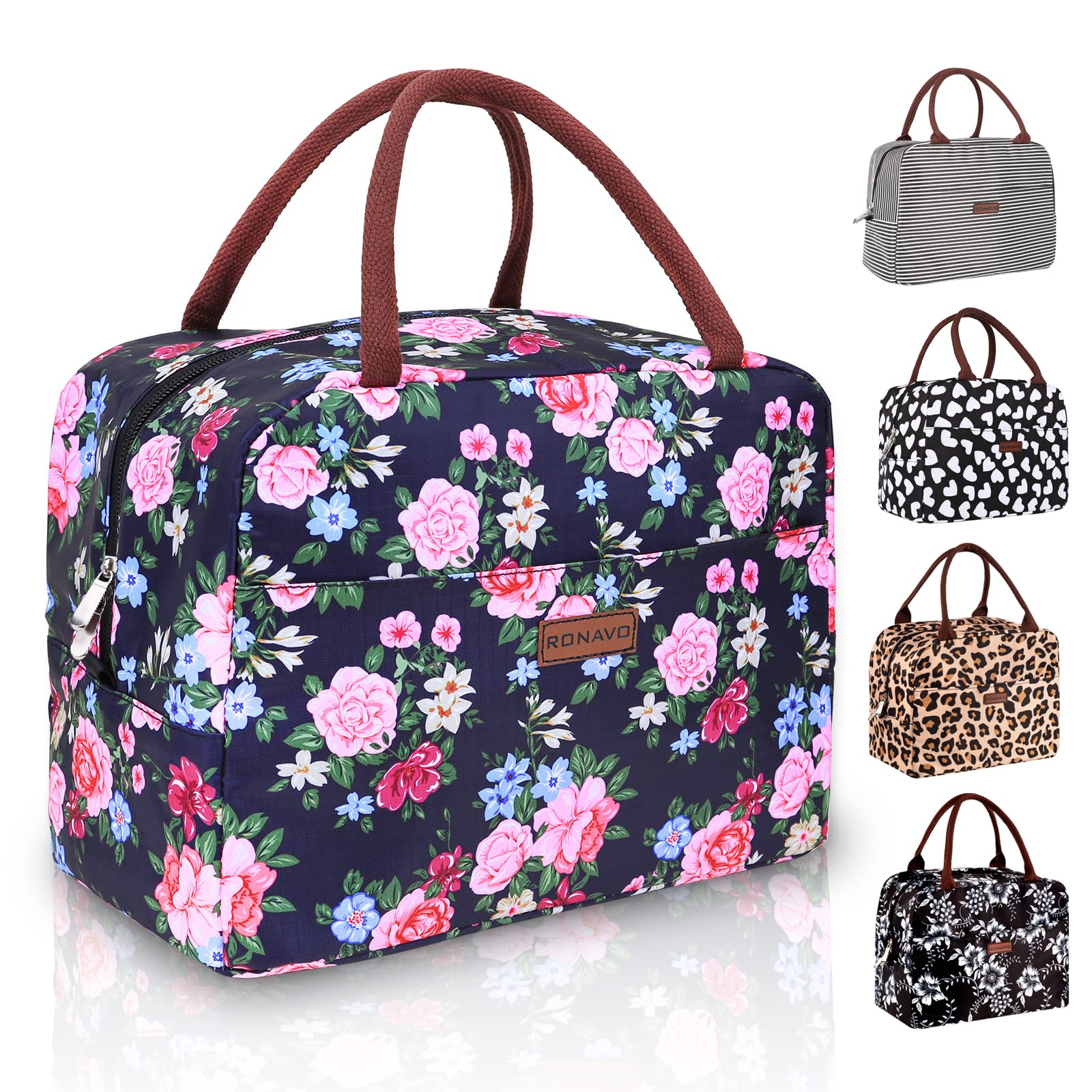 Lunch Bags for Women Insulated Cooler - Lunch Bag Tote Bag Lunch Box with Large Capacity by RONAVO…