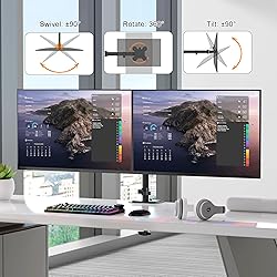 Pholiten Dual Monitor Stand, Heavy Duty Adjustable