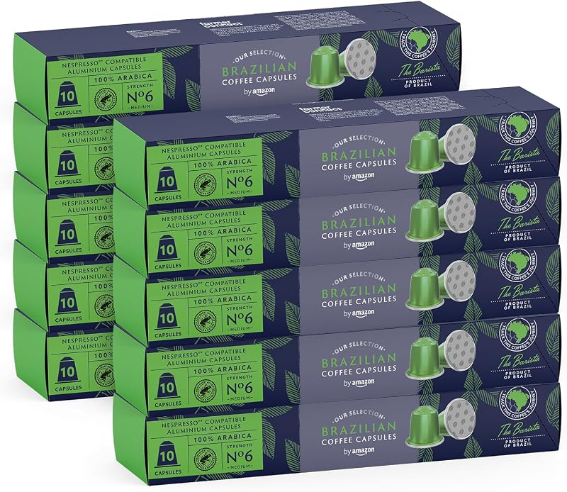 Da amazon brazilian coffee compatível com nespresso, torra média, 100 cápsulas de alumínio, 10 unidades (pacote com 10) - certificado rainforest alliance