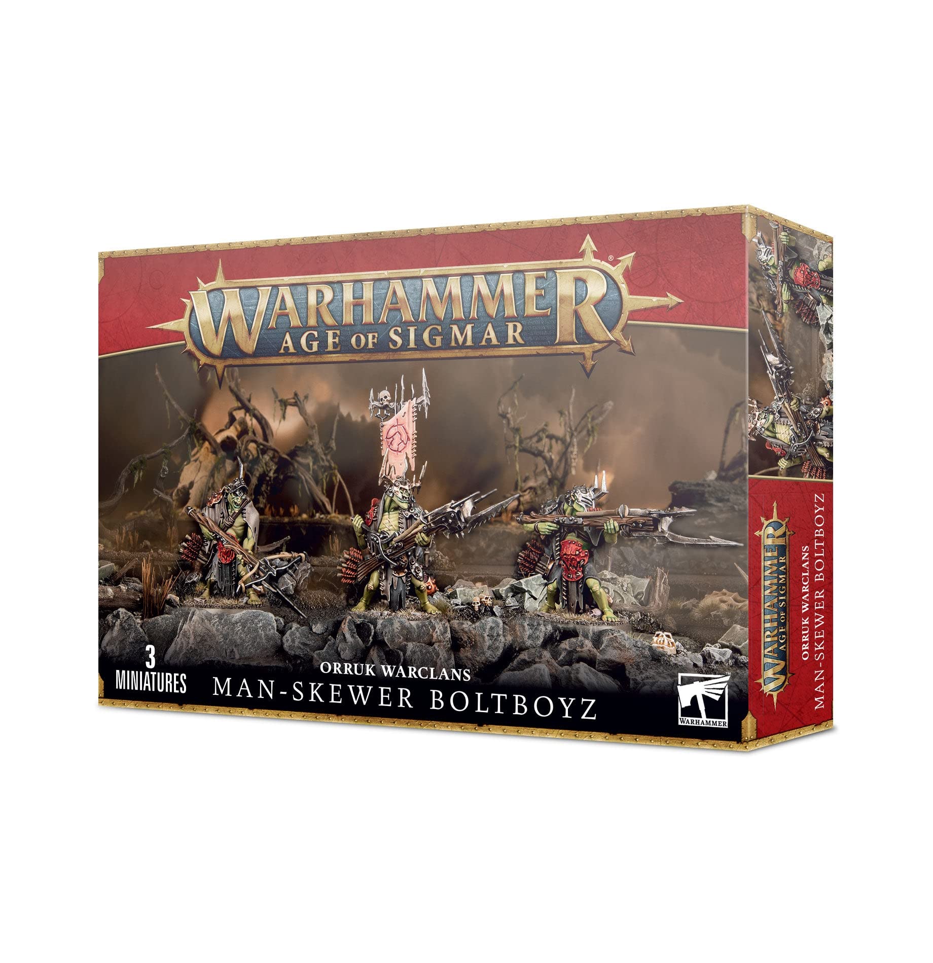 Warhammer Age of Sigmar Games Workshop Orruk Warclans Man-Skewer BoltBoyz, Black