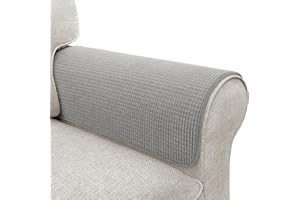 LOVOGEMY Couch Arm Covers, Sofa Arm Covers, Waterproof Armrest Covers for Sofa, Armchair, Loveseat, Non-Slip Recliner Arm Covers, Sofa Headrest Covers, Arm Chair Covers Set of 2 (Gray, 24"×20")