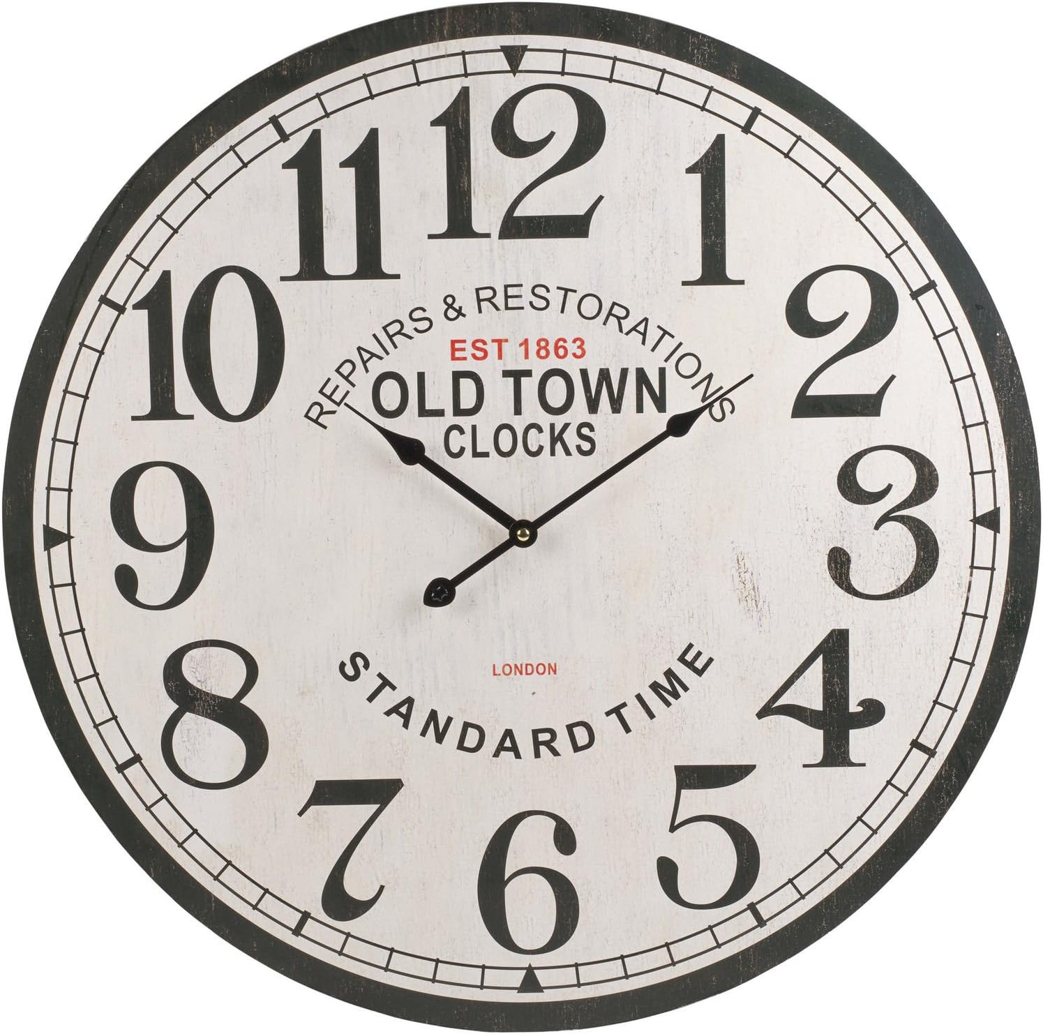 Panorama Gifts 60cm Extra Large Round Wooden Wall Clock Vintage Retro