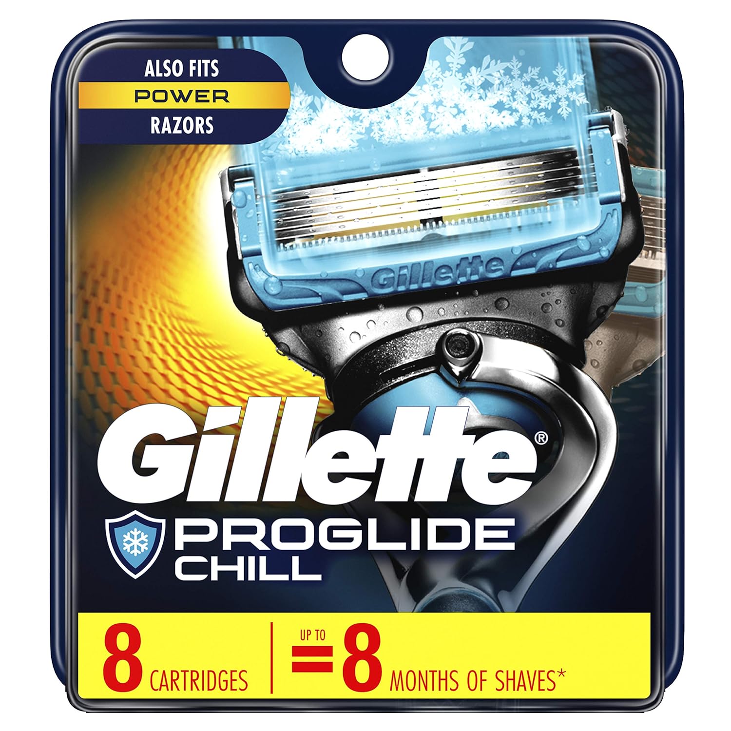 Gillette ProGlide Chill Men’s Razor Blades, 8 Blade Refills