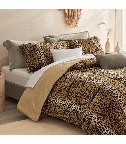 Copripiumino King Size GrandLinen – Stampa Leopardata Marrone – 3 Pezzi (299,7x241,3 Cm)