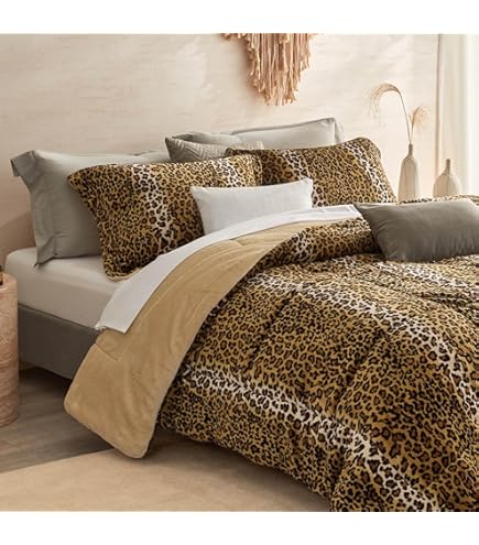 Copripiumino King Size GrandLinen – Stampa Leopardata Marrone – 3 Pezzi (299,7x241,3 Cm)