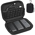 Lacdo Hard Drive Carrying Case for Toshiba Canvio Basics/Canvio Flex/Canvio Advance/Canvio Gaming Portable External Hard Drive 1TB 2TB 3TB 4TB 2.5 inch HDD Shockproof Travel Bag, Black+Black