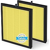 Tailulu Air Purifier Filter for HQKJ-180 Air Purifier, H14 Grade True HEPA for Large Room Filter Allergies Pollen Smoke Dust Pet Dander, HQKJ-180 Replacement Filter (Yellow 2Pack)