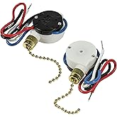 HQRP 2-Pack 3-Speed 4-Wire Switch Compatible with Hunter, Hampton Bay, Harbor Breeze, Westinghouse Ceiling Fan Pull Chain Light Switch with 4 Pre-Installed Wires, UL Listed